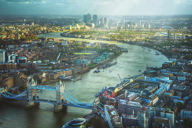 istock Tower Bridge in London, aerial view 2070285928