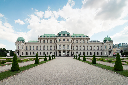 Aerial view ofGloriette pavilion and Schonbrunn Palace in background, Vienna