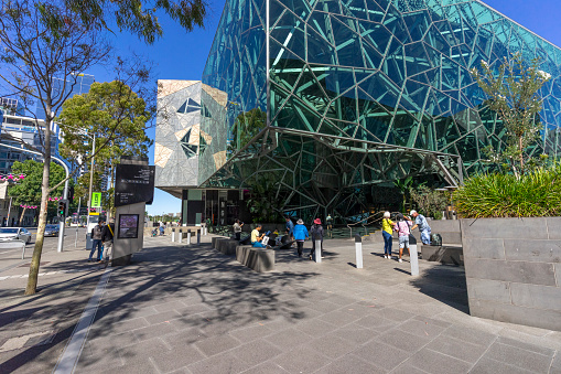 Melbourne, Australia - December 29,2023 : View of The Ian Potter Centre and NGV Australia in Melbourne, Australia on December 29,2023.