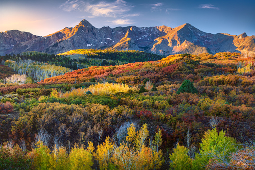 Dallas Divide Colorado San Juan Mountains in Autumn with Sunrise