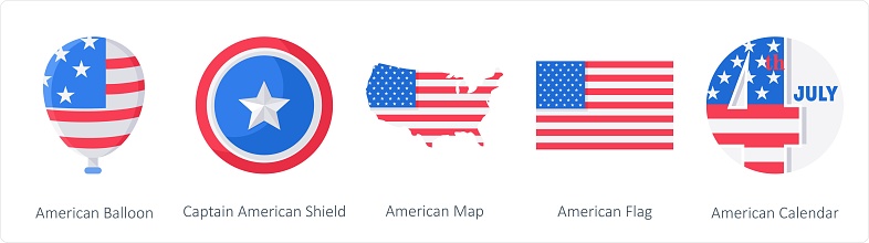 These are beautiful handcrafted pixel perfect American Independence Day icons