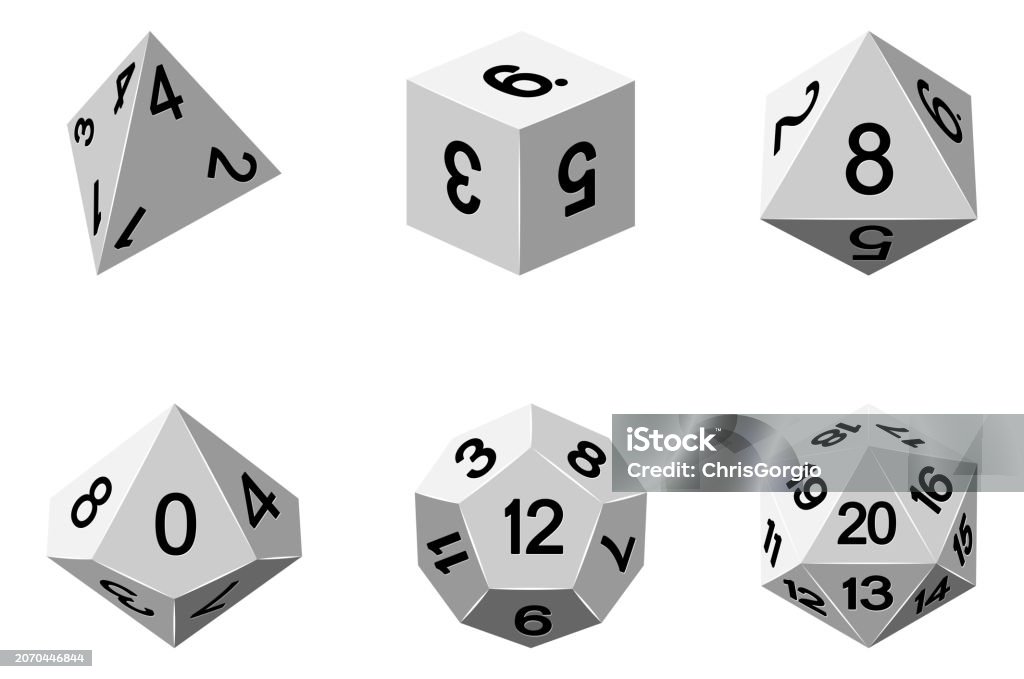 1d2 Game Dice Illustration Roleplaying Board Game Set Stock Illustration ...