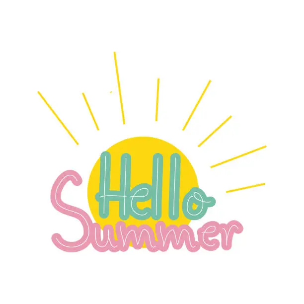 Vector illustration of Hello summer