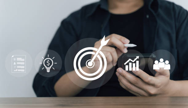 istock Concept Growing goals and vision plans goals. Business strategy and competitive advantage banking and finance success goals, path to success. 2070493961