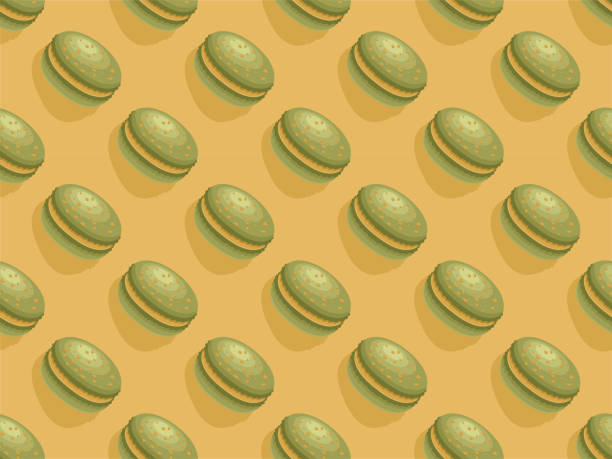 istock macaroon food vector pattern sugar cream pastry sweet colorful bakery eat dessert menu homemade cake 2070496570