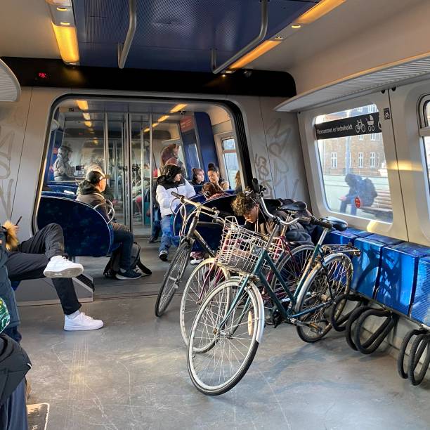 The photo was taken within an S-train at Nørreport Station, Copenhagen, Denmark, on March 6 2024.