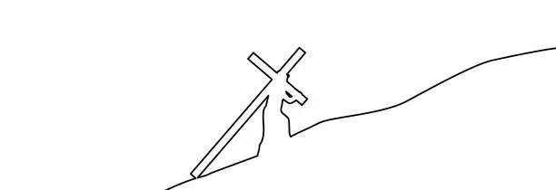 Vector illustration of Christ and the cross