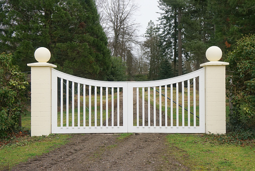 This impressive white gate in the forest leads to nowhere.