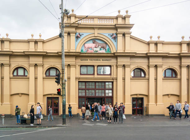 Melbourne, Australia, Feb 2018 - Entrance to Queen Victoria Market buildings in the city of Melbourne, Australia