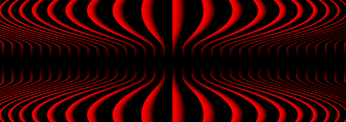 Abstract  background with 3D red black striped pattern, interesting radial symmetrical pattern minimal dark background, emboss design for business presentation, vector illustration.