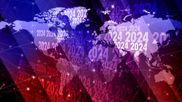 istock Annual report for year 2024 featuring world map symbolizing change and progress in design and layout 2070633528