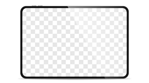 illustrazioni stock, clip art, cartoni animati e icone di tendenza di new tablet. screen pad. vector illustration - modello dimostrativo