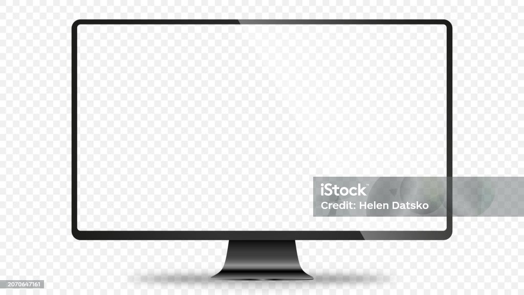 Monitor Text Frame Trendy Realistic Thin Frame Monitor Mock Up With Blank White Screen ...