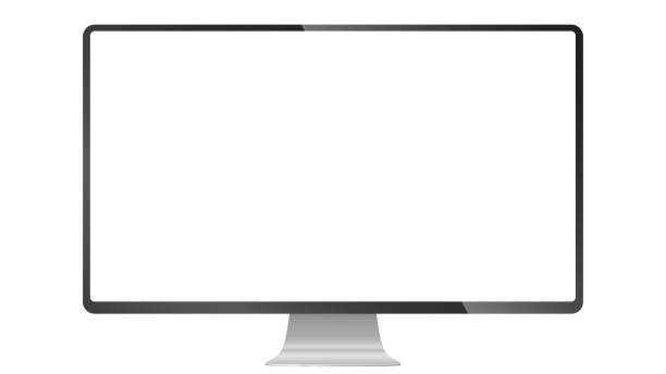 istock Trendy realistic thin frame monitor mock up with blank white screen isolated. Vector illustration 2070649262