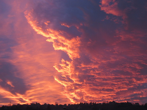 Colourful sky in Zalaegerszeg, Hungary. Színes naplemente, Zalaegerszeg, Magyarország