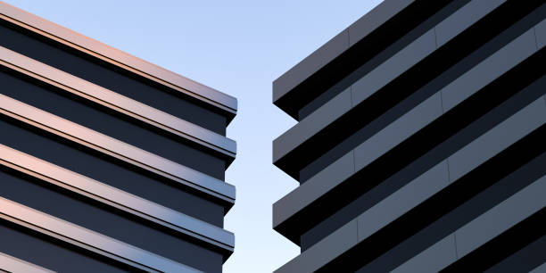 istock Appearance, facade city modern buildings concept, office, house architectural design. Office buildings, banner. 3D render 2070670294