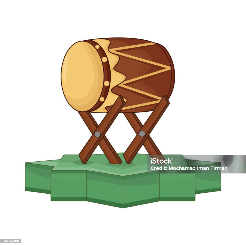 Beduk Vector Bedug Stock Illustration - Download Image Now - 2024, Arab Culture ...