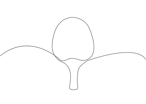 Ping pong racket one line art. Continuous line drawing of table tennis, sport, fitness, activity, game, paddles, training, leisure, equipment, professional, championship, play Hand drawn vector illustration