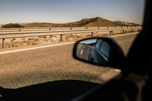 Driving on highway in south of Spain on a sunny day.