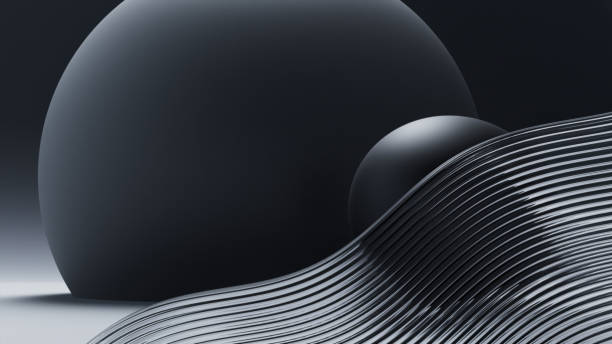 Abstract Geometry And Glass Elements - Dark Gray, Black Background - Copy Space