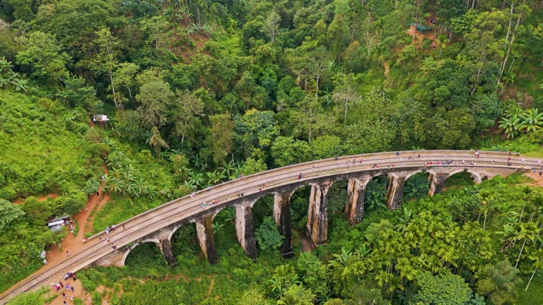 Aerial view of Nine arch bridge on Sri Lanka