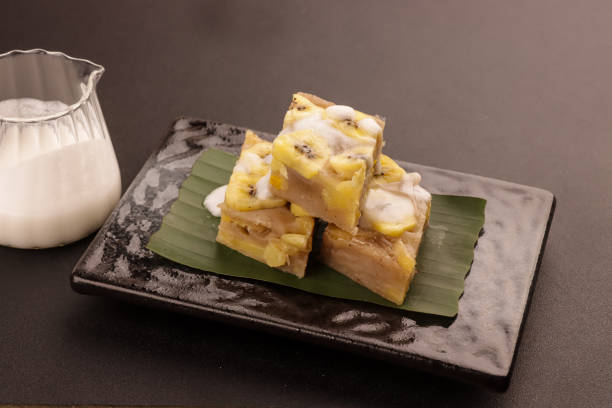 Banh Chuoi Hap is Vietnamese Steamed Banana Cake.