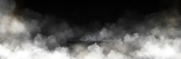 Vector illustration of White smoke cloud with overlay effect