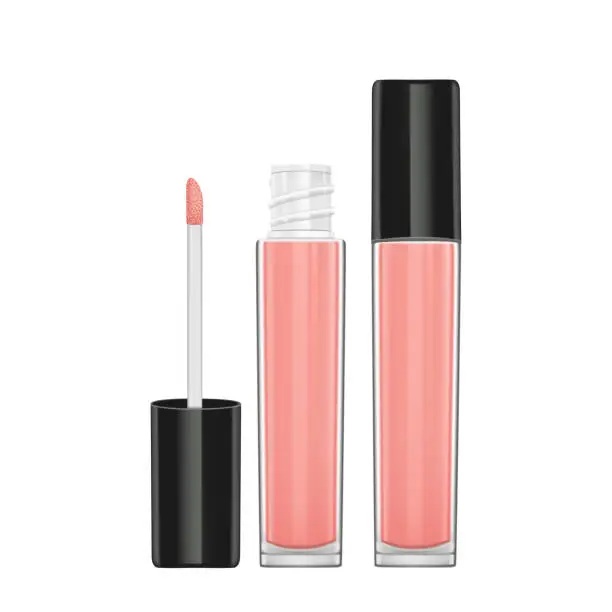 Vector illustration of Lip gloss or Liquid lipstick pink