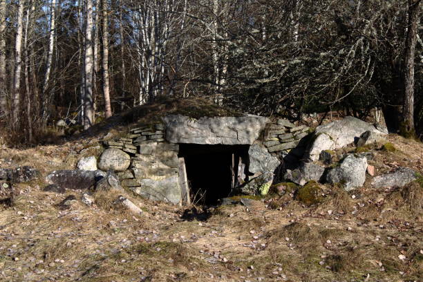 istock Old abandoned cellar in an meadow 2070867118