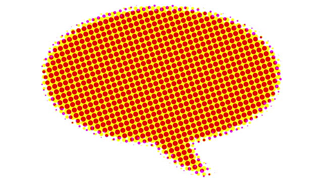 Speech bubble symbol half tone blinking pattern