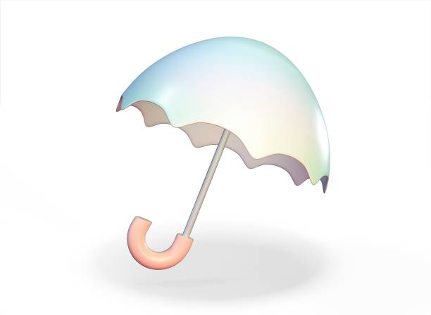 cartoon umbrella icon on a white background 3d rendering.