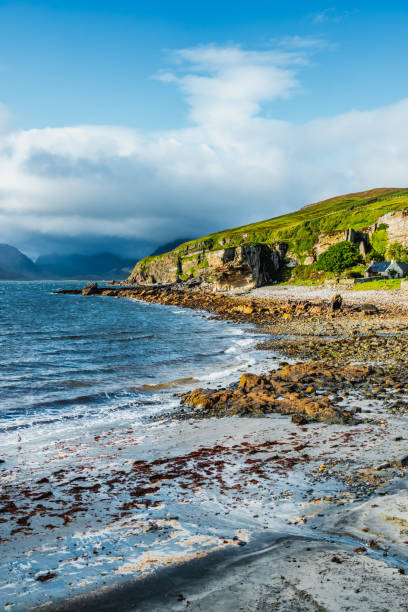 Elgol and Loch Corusk coastal landscapes Elgol and Loch Corusk coastal landscapes elgol beach stock pictures, royalty-free photos & images