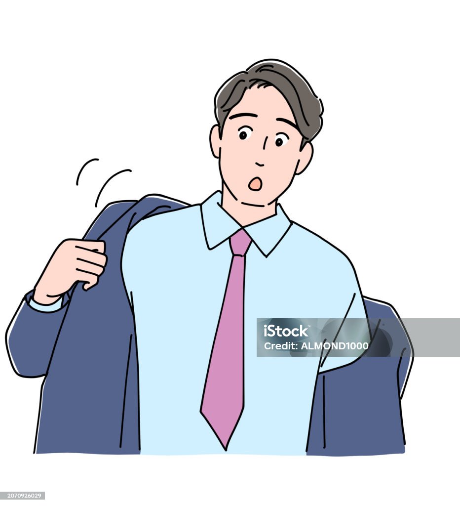 Jacket Off Man Taking Off His Jacket Stock Illustration - Download Image Now ...