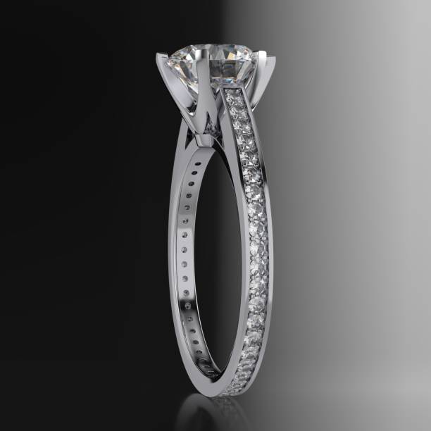 istock Diamond engagement ring on black and white gradient background 2070926223