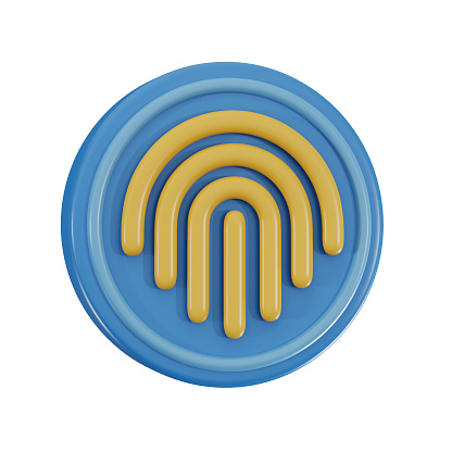 Biometric fingerprint security 3D Icon