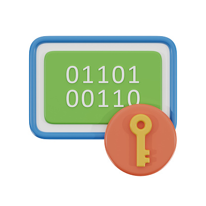 Data encryption 3d icon
