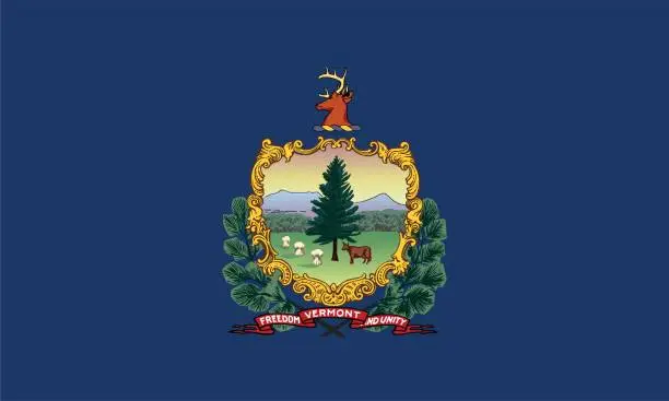 Vector illustration of Flag of the U.S. state of Vermont