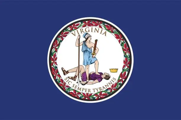 Vector illustration of Flag of the U.S. state of Virginia