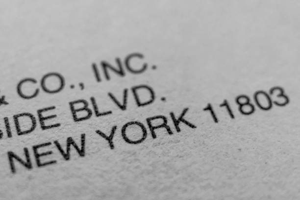 NYC Area Code Address Minimal Macro Type Black and White