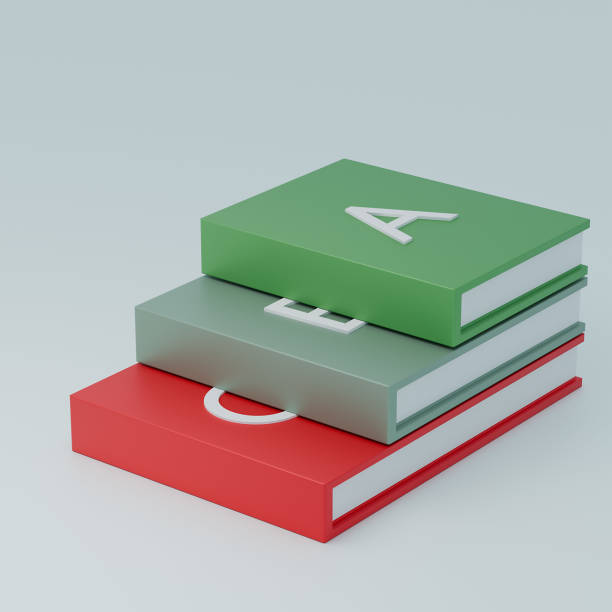 Infographic Template with book. can be used for infographics. Banners concept 3d render illustration.