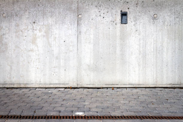istock Gray concrete wall background and sidewalk 2070988358