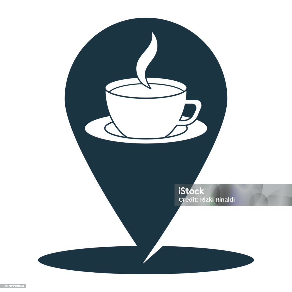 Cafe Pin Point Map Pin Map With Coffee Cup Mug For Cafe Location Apps Illustration Stock ...