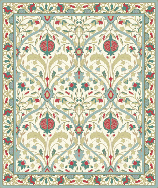 Oriental vector carpet design. vector art illustration