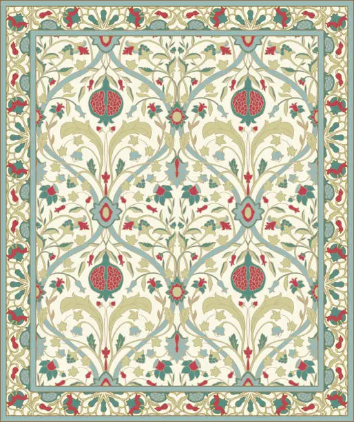 Vector illustration of Oriental vector carpet design.