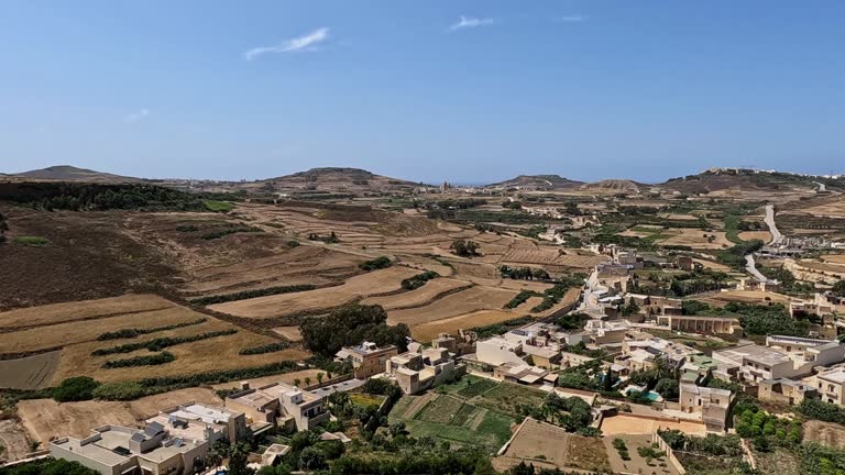 Agricultural Fields And Landscape In Gozo Island, Malta