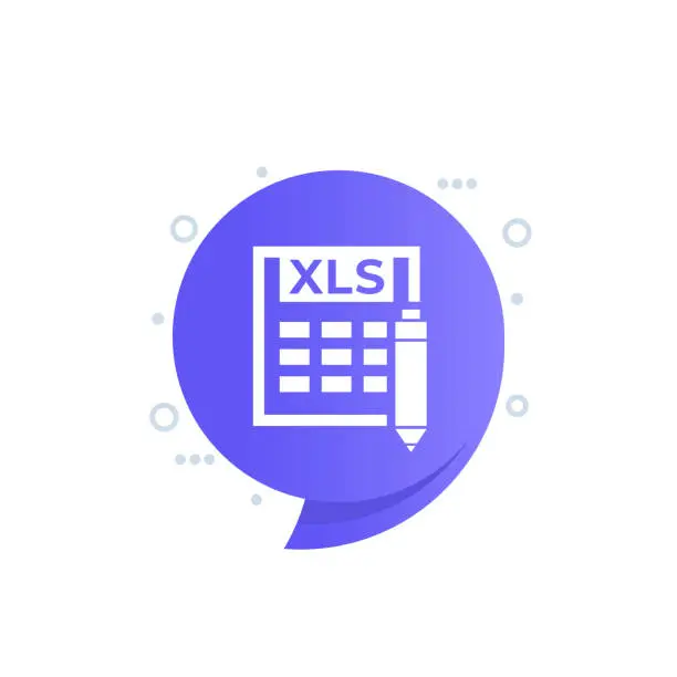 Vector illustration of edit xls document icon for web