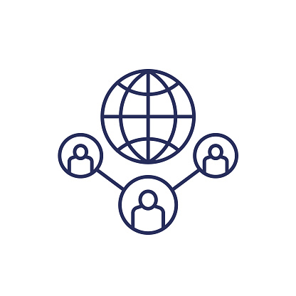 outsourcing line icon with people
