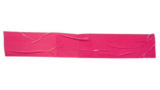 istock A piece of long pink plastic tape 2071061573