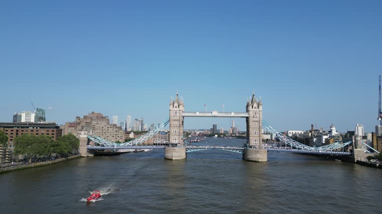 The famous Tower Bridge connecting London to Southwark on the River Thames