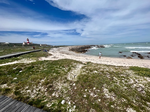 Cape Town, South Africa - November 18, 2023: Cape Agulhas Lighthouse